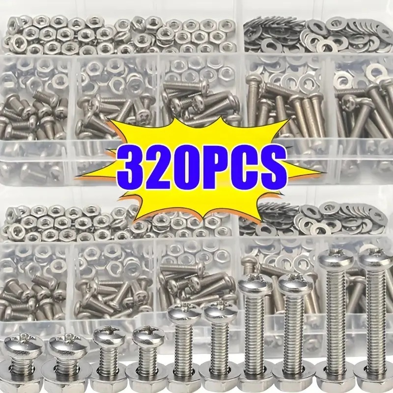 Furniture Hardware Nut - 320PCS Hex Nuts & Bolts Set
