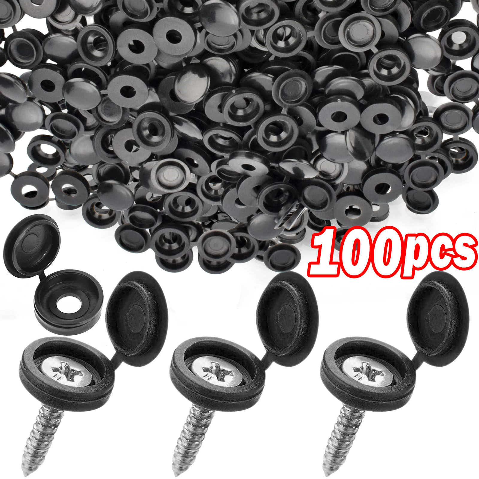 Furniture Hardware Nut - 5/100PCS Hinged Plastic Screw Cap Cover