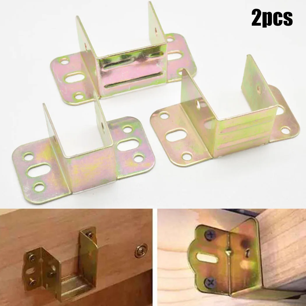 Furniture Hardware And Fittings - 2pcs U Shaped Metal Bed Bracket
