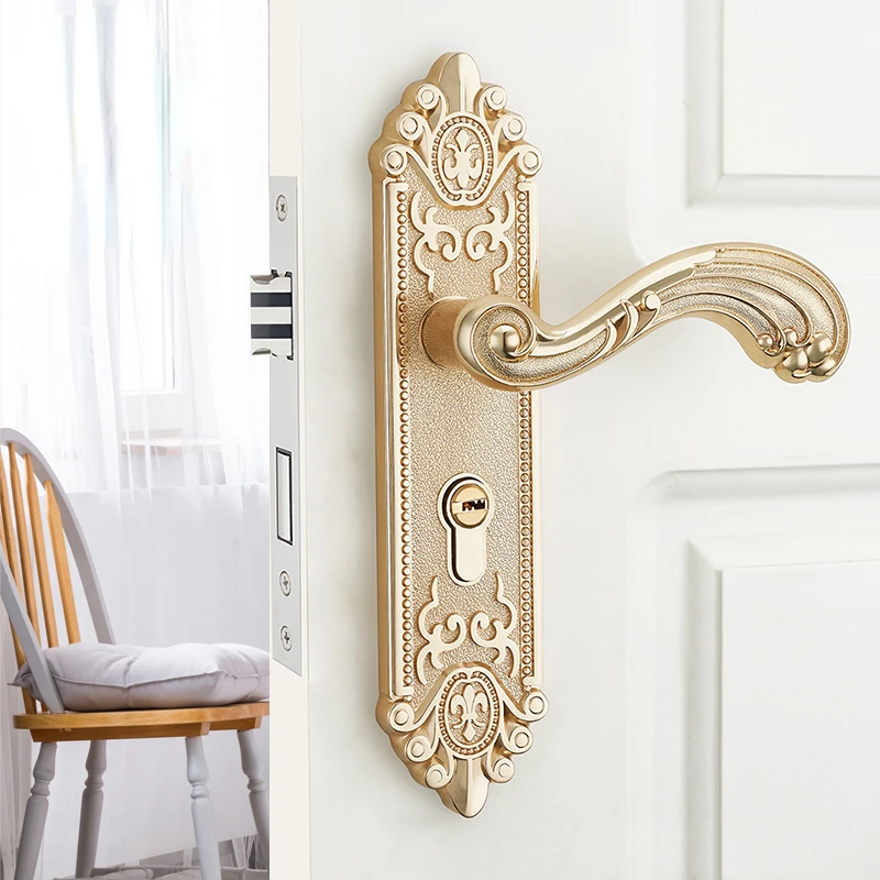 Furniture Hardware Lock - European Silent Interior Door Handle Luxury