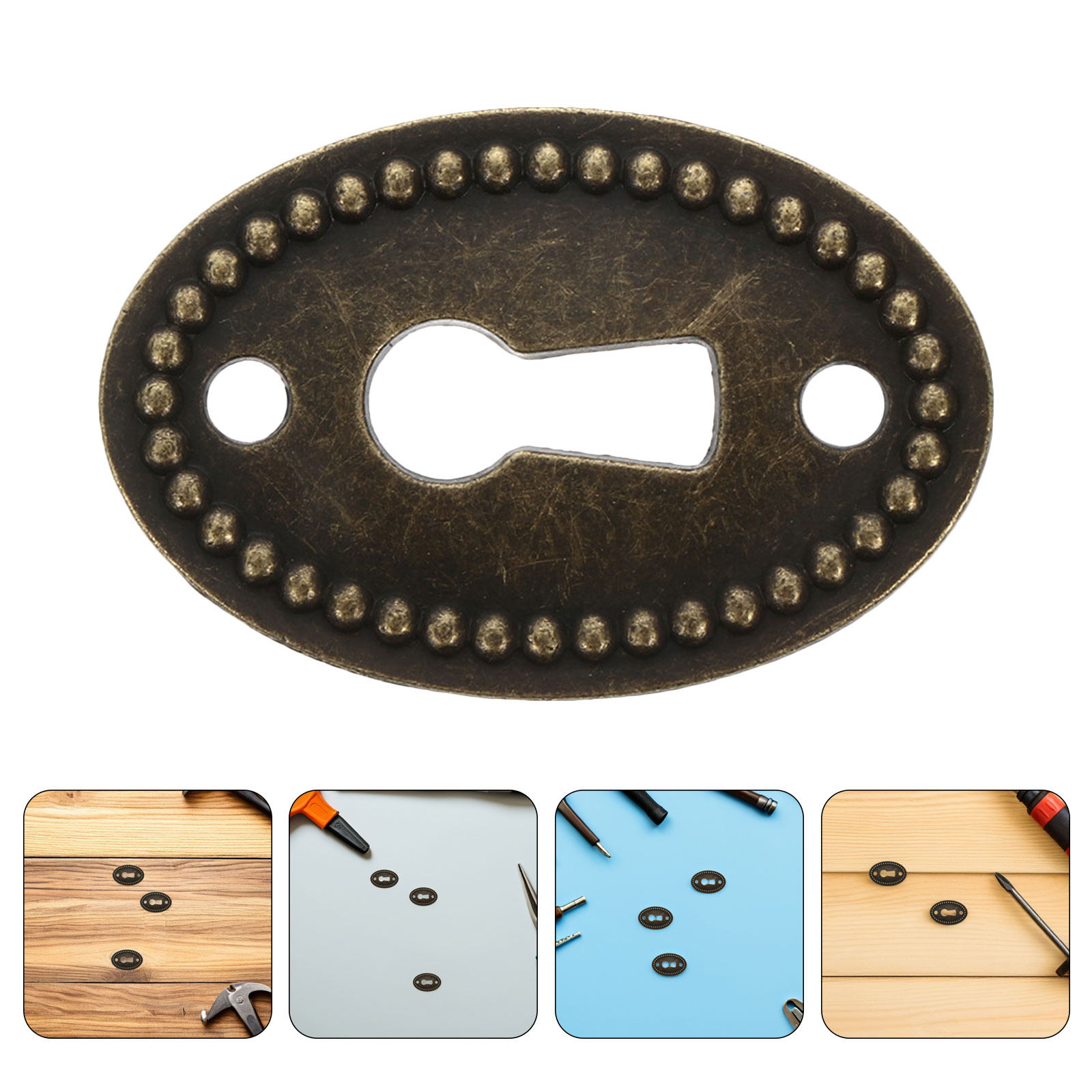 Furniture Hardware Lock - 16Pcs Zinc Alloy Vintage Oval Keyhole