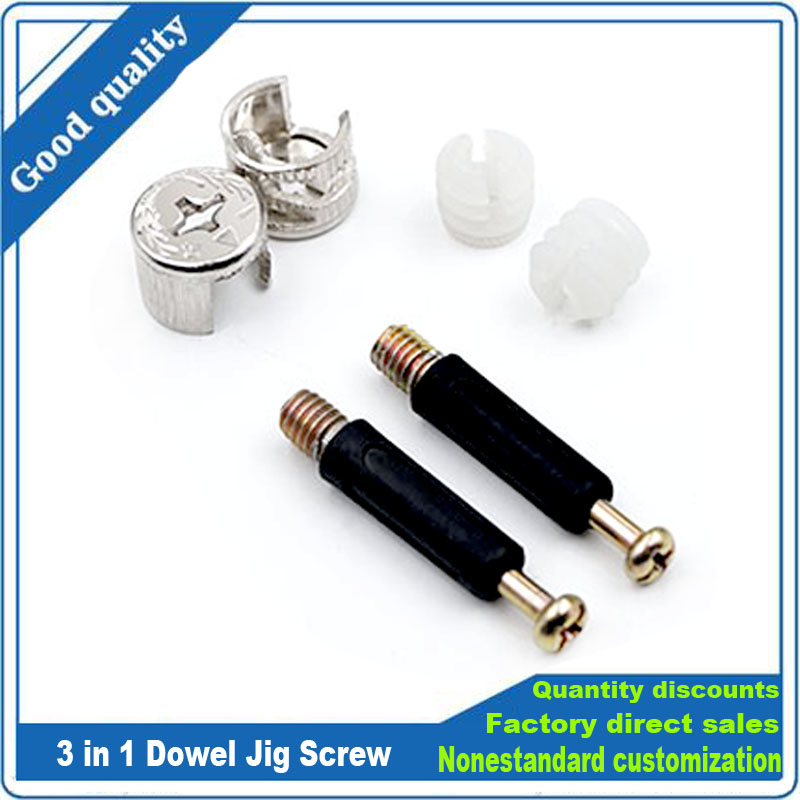 Furniture Hardware Nut - 3 in 1 Dowel Jig Screw