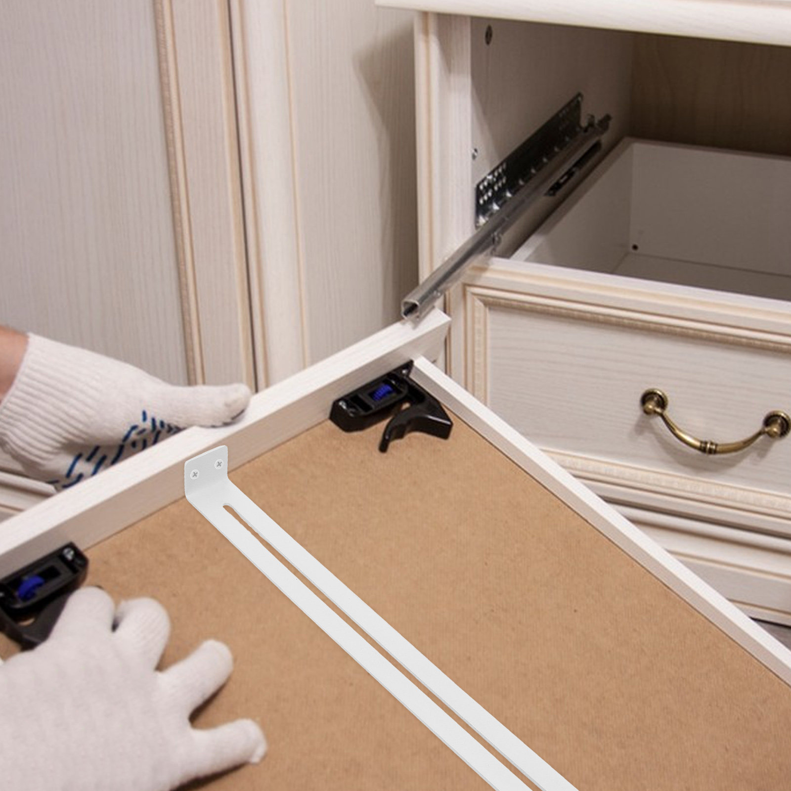 2Pcs Drawer Support Brackets K - Furniture Rails Hardware review and price