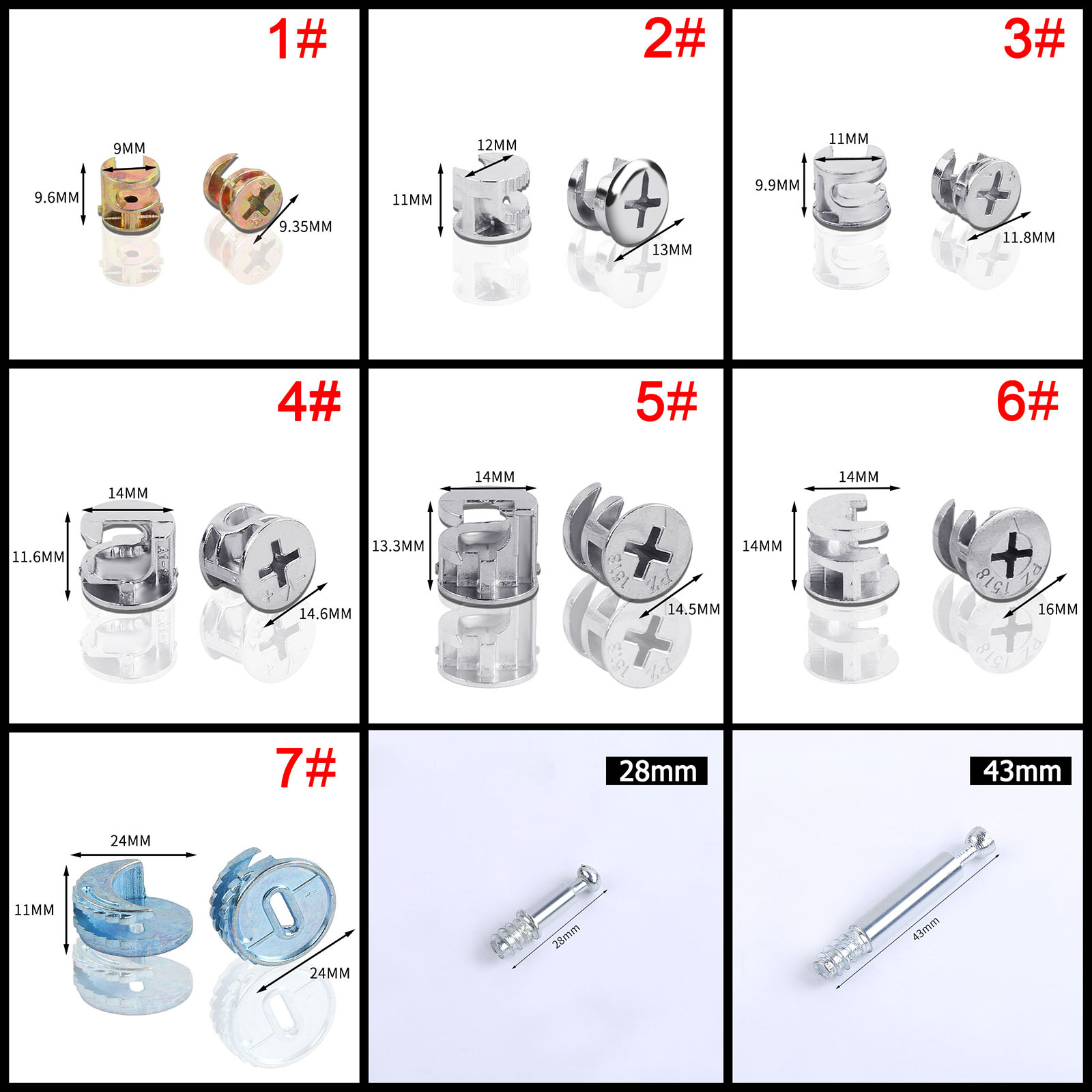 50pcs 10/11/12/14/15/18/25mm T - Furniture Joinery Hardware review and price