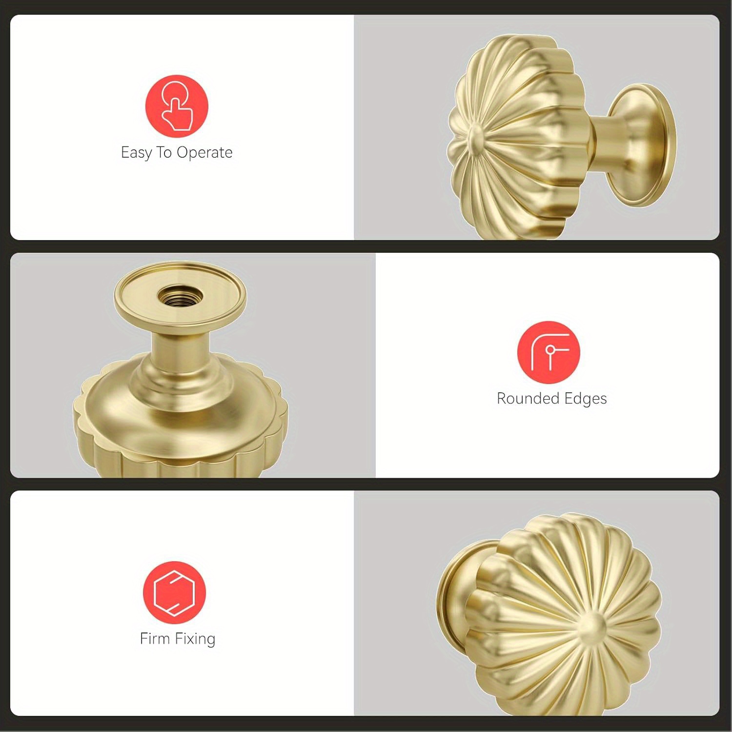5 Pack Gold Cabinet Knobs Bras - Drawer Pull Gold review and price