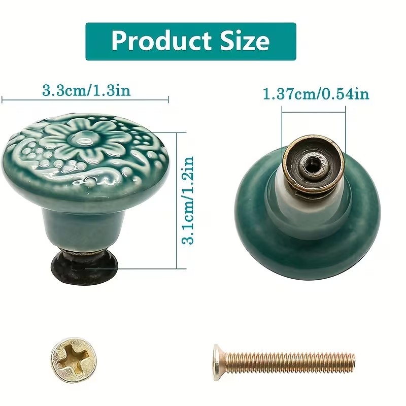 12pcs Ceramic Cabinet Knobs, F - Furniture Hardware Nut review and price