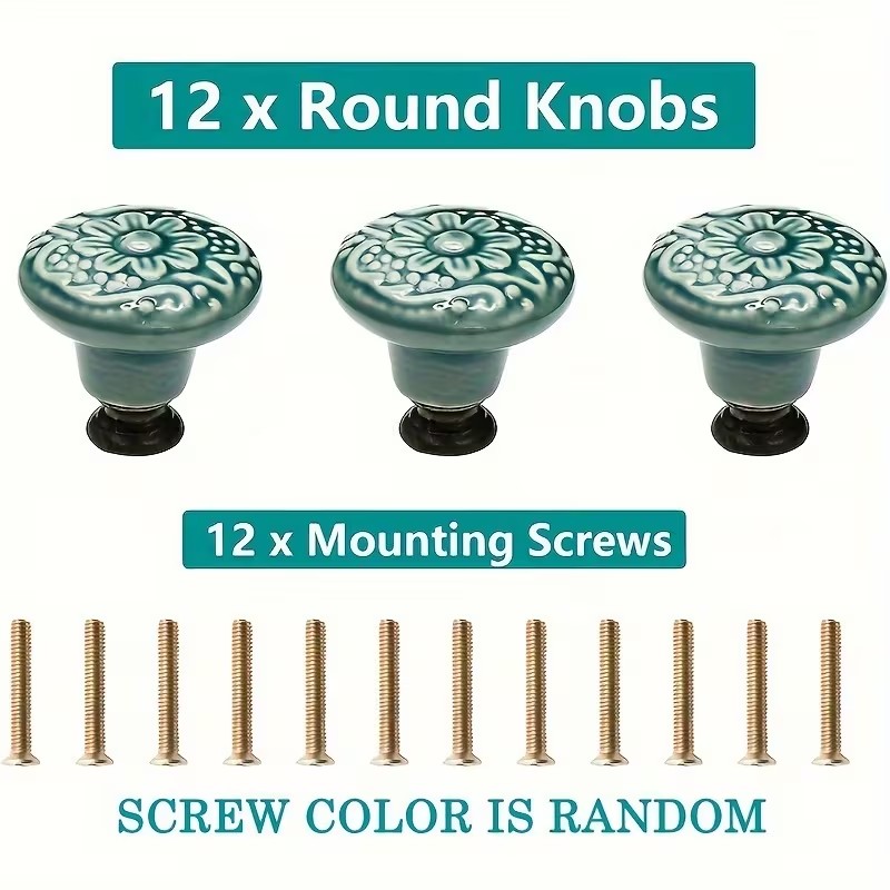 12pcs Ceramic Cabinet Knobs, F - Furniture Hardware Nut review and price