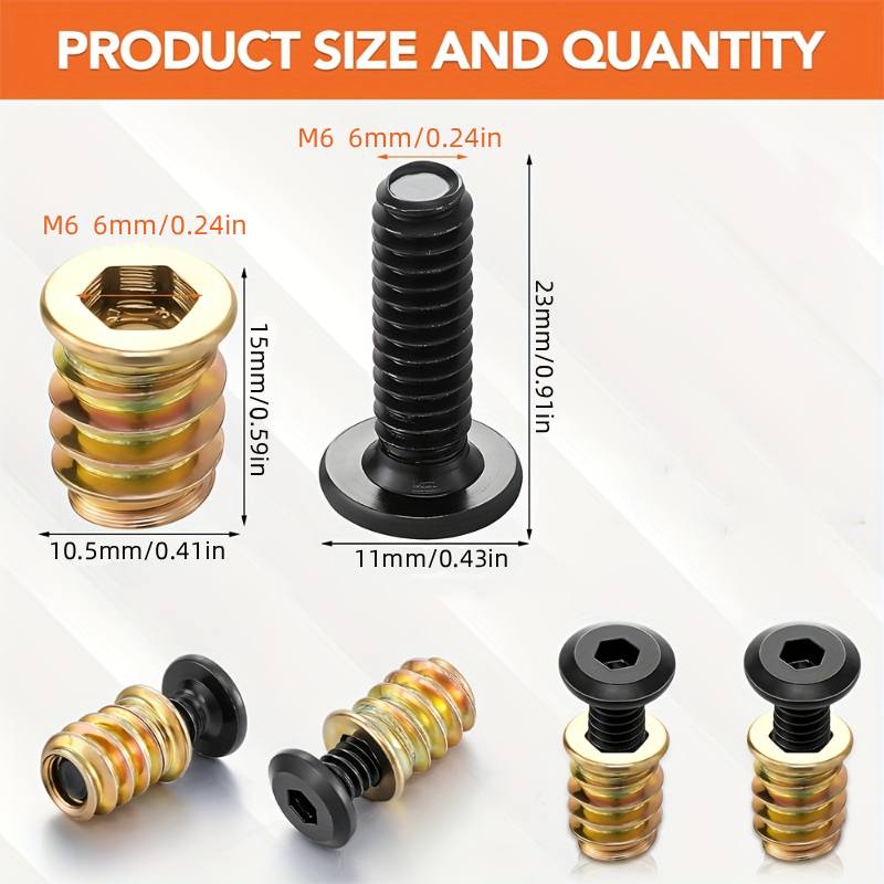 10PCS Threaded Inserts Nut Com - Furniture Hardware Nut review and price