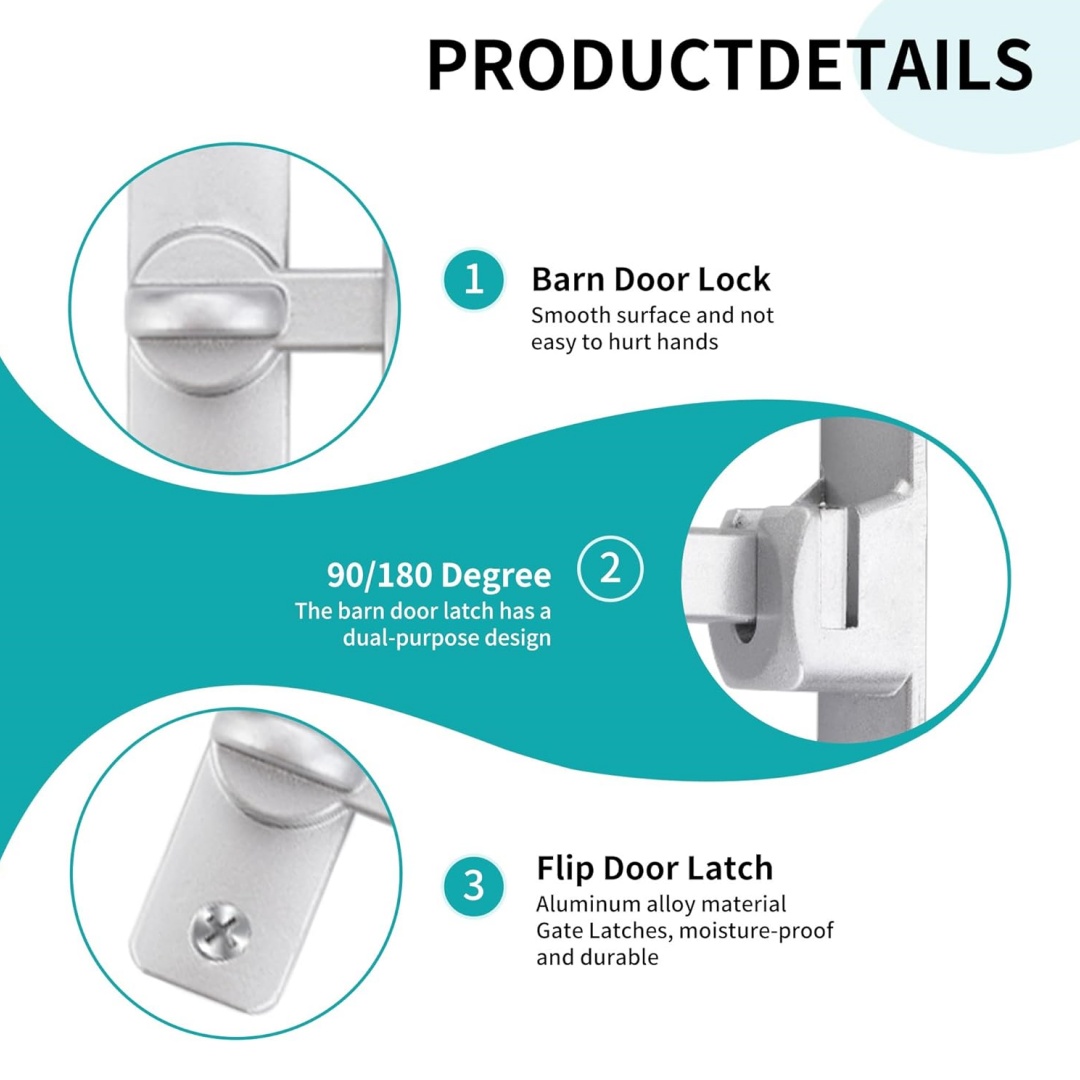 Sliding Barn Door Lock, 90/180 - Furniture Sliding Door Hardware review and price